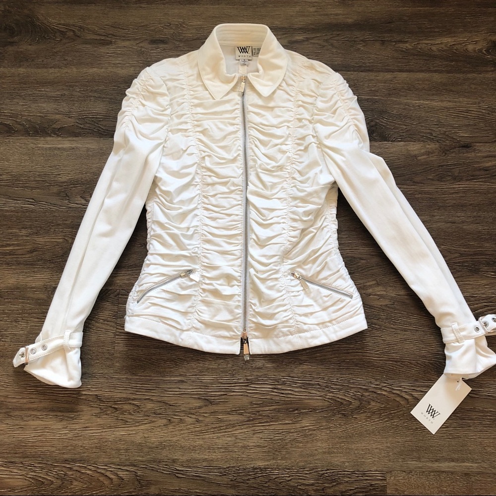 NWT Worth Ruched Zipper Jacket